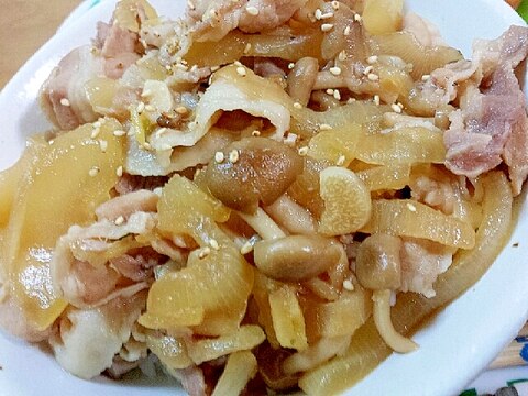 豚バラと新玉ねぎの簡単スタミナ丼*